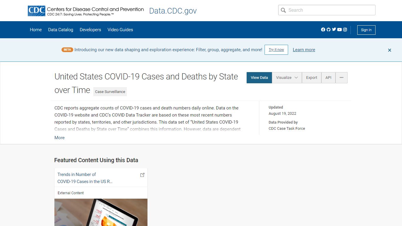 United States COVID-19 Cases and Deaths by State over Time | Data ...